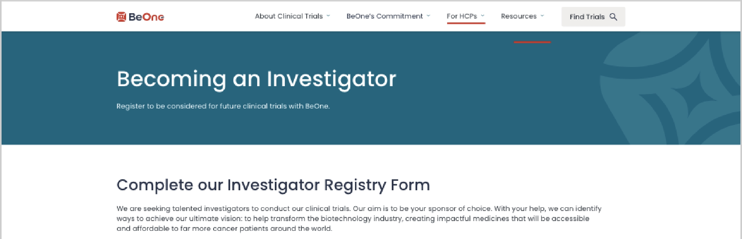 'Becoming Investigator form